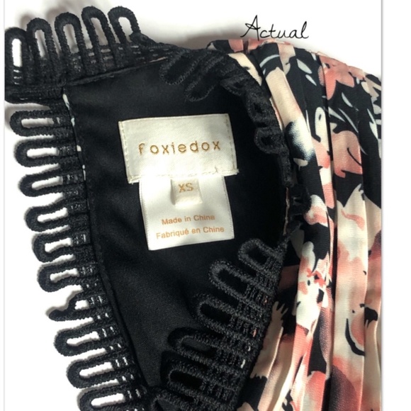 FOXIEDOX Jasmine Lace Trim Pleated Floral Mini Dress Size XS. - Picture 6 of 16